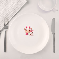 Набор: тарелка + кружка Корова с высунутым языком - фото 2