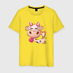 Мужская футболка хлопок Корова с высунутым языком