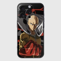 Чехол для iPhone 16 Pro силиконовый с защитой камеры Сайтама-человек удара