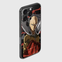 Чехол для iPhone 16 Pro силиконовый с защитой камеры Сайтама-человек удара - фото 2