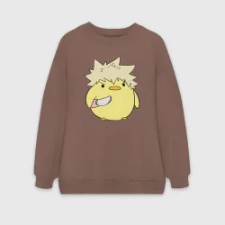 Женский свитшот oversize без начеса хлопок Опасный Бакуго My Hero Academia