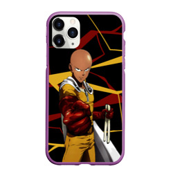 Чехол для iPhone 11 Pro Max матовый One Punch Man - Сайтама-аниме