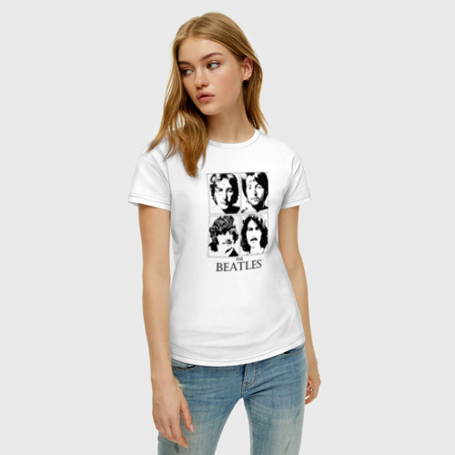 Женская футболка хлопок с принтом LEGENDARY MUSIC GROUP, фото на моделе #1
