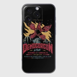 Чехол для iPhone 16 Pro Max силиконовый с защитой камеры Stranger Things Demogorgon