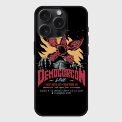 Чехол силиконовый для Apple iPhone 15 Pro Мax матовый Stranger Things Demogorgon