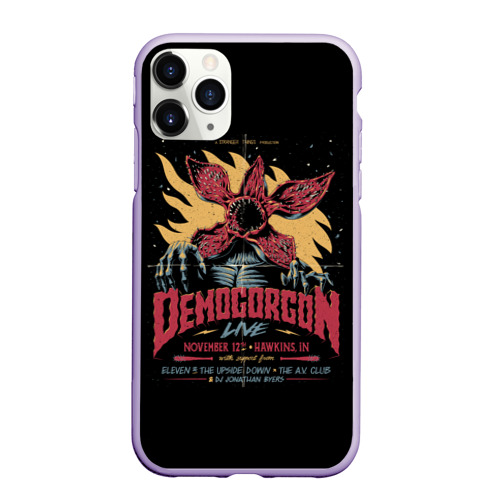 Чехол для iPhone 11 Pro матовый Stranger Things Demogorgon, цвет светло-сиреневый