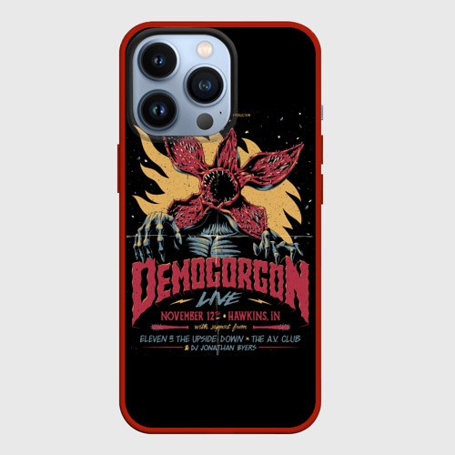 Чехол для iPhone 13 Pro Stranger Things Demogorgon, цвет красный