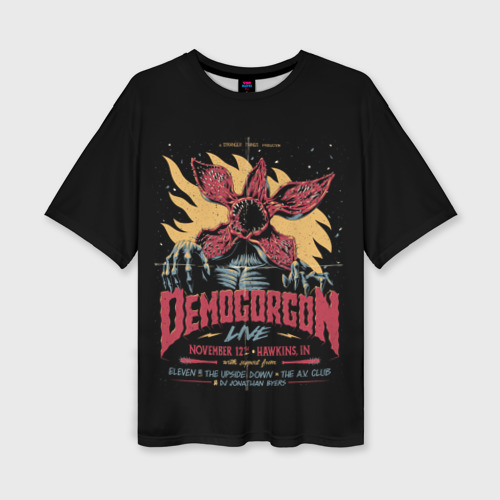 Женская футболка oversize 3D Stranger Things Demogorgon, цвет 3D печать