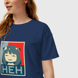 Женская футболка хлопок Oversize Anya "heh" - Spy x Family - фото 2