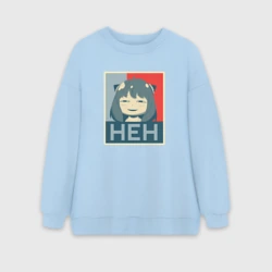 Женский свитшот oversize без начеса хлопок Anya "heh" - Spy x Family