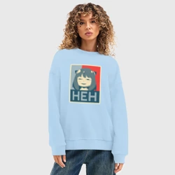 Женский свитшот oversize без начеса хлопок Anya "heh" - Spy x Family - фото 2
