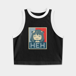 Женская укороченная майка-топ хлопок Anya "heh" - Spy x Family