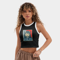 Женская укороченная майка-топ хлопок Anya "heh" - Spy x Family - фото 2