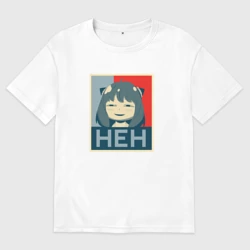 Мужская футболка хлопок Oversize Anya "heh" - Spy x Family