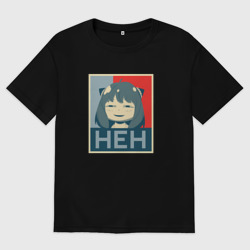 Женская футболка хлопок Oversize Anya "heh" - Spy x Family