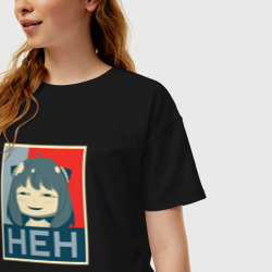 Женская футболка хлопок Oversize Anya "heh" - Spy x Family - фото 2