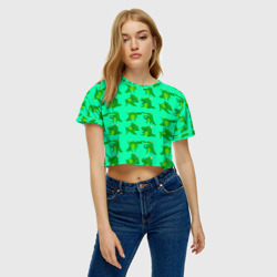 Женская футболка Crop-top 3D Funny crocodiles - фото 2
