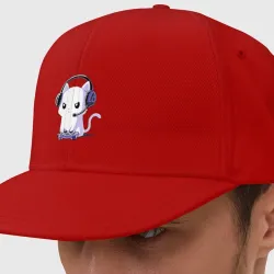 Кепка снепбек с прямым козырьком Котёнок игроман The kitten is a gamer