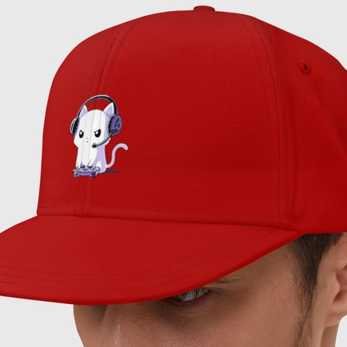 Кепка снепбек с прямым козырьком Котёнок игроман The kitten is a gamer