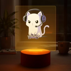 Светильник-ночник Котёнок игроман The kitten is a gamer - фото 2