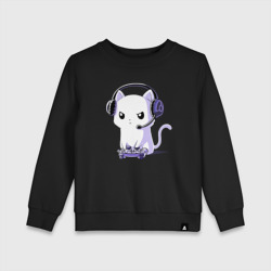 Детский свитшот хлопок Котёнок игроман The kitten is a gamer