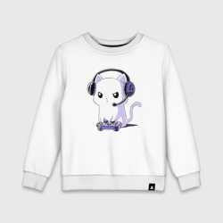 Детский свитшот хлопок Котёнок игроман The kitten is a gamer