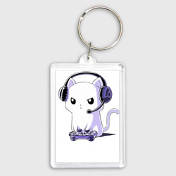 Брелок прямоугольный 35*50 Котёнок игроман The kitten is a gamer