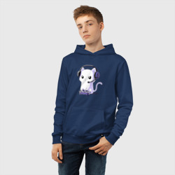 Детская толстовка хлопок Котёнок игроман The kitten is a gamer - фото 2