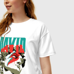 Женская футболка хлопок Oversize Давид Bowie - фото 2