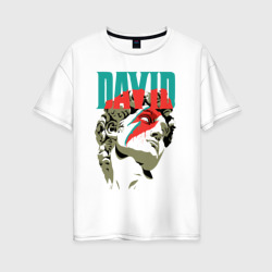 Женская футболка хлопок Oversize Давид Bowie