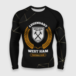 Мужской рашгард 3D Лого West Ham и надпись Legendary Football Club на темном фоне