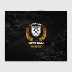 Плед 3D Лого West Ham и надпись Legendary Football Club на темном фоне