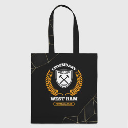 Шоппер 3D Лого West Ham и надпись Legendary Football Club на темном фоне