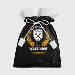 Подарочный 3D мешок Лого West Ham и надпись Legendary Football Club на темном фоне