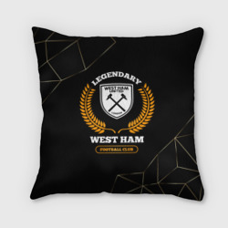 Подушка 3D Лого West Ham и надпись Legendary Football Club на темном фоне