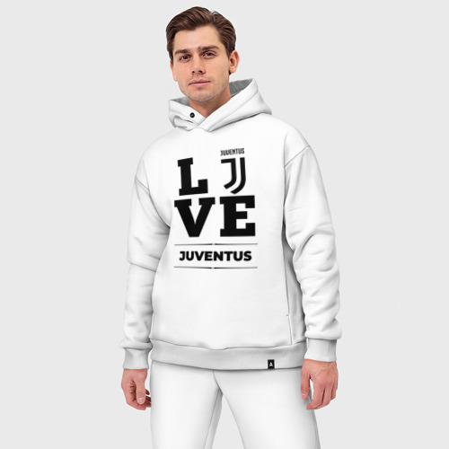 Мужской костюм oversize хлопок с принтом Juventus Love Классика, фото на моделе #1