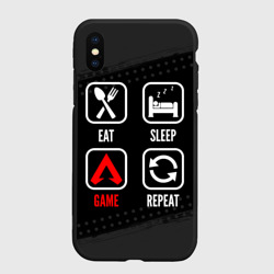Чехол для iPhone XS Max матовый Eat, Sleep, Apex Legends, Repeat