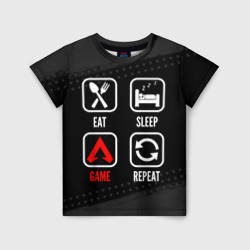 Детская футболка 3D Eat, Sleep, Apex Legends, Repeat