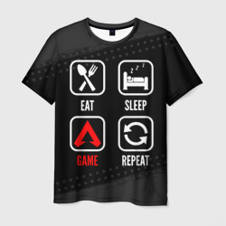 Мужская футболка 3D Eat, Sleep, Apex Legends, Repeat
