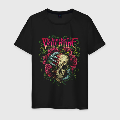 Мужская футболка из хлопка с принтом Bullet For My Valentine Постер, вид спереди №1
