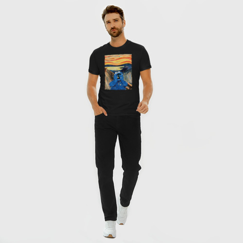 Мужская футболка хлопок Slim с принтом КОРЖИК, КРИК, вид сбоку #3