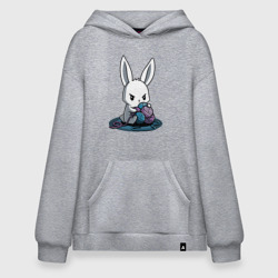 Худи SuperOversize хлопок Зайчонок обнял клубки The bunny hugged the balls