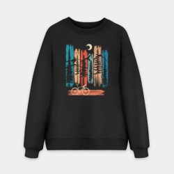 Мужской свитшот oversize без начеса хлопок Грэвэл и полоски