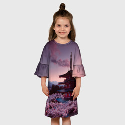 Детское платье 3D Цветение сакуры в Японии - фото 2