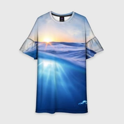 Детское платье 3D Грань между небом и водой