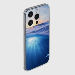 Чехол для iPhone 15 Pro Max силиконовый с защитой камеры Грань между небом и водой - фото 2