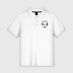 Женское поло хлопок  The cat is a cyber player