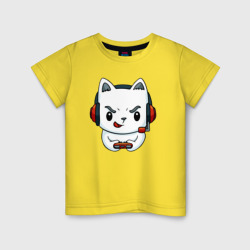  The cat is a cyber player – Детская футболка хлопок с принтом купить со скидкой в -20%