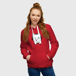 Женская толстовка хлопок  The cat is a cyber player - фото 2