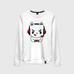 Женский свитшот хлопок  The cat is a cyber player